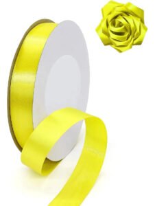 Fita De Cetim 22mm No05 Rolo 50 Metros As Cores Cor Amarelo Canário