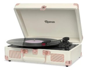 Vitrola Raveo Sonetto 10w Bluetooth Rádio Fm Cor Rose gold