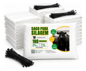 100 Sacos Para Silagem Branco + 100 Abraçadeiras Saco Para Silo Lona Para Silo 200 Micras – Gobi Brasil