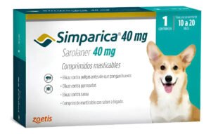 Simparica 40 mg Zoetis Dog 1 comprimido 10-20 kg de cor verde claro