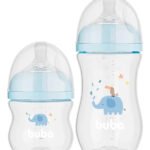 Kit Mamadeira Buba Easy Flow 120ml E 270ml Azul Elefante