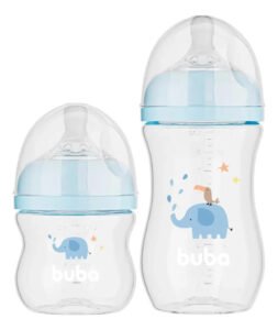 Kit Mamadeira Buba Easy Flow 120ml E 270ml Azul Elefante