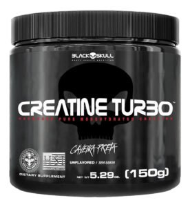 Suplemento em Pó Creatina 150g Black Skull Turbo Caveira Preta Sabor Sem sabor