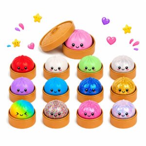 Squishy Caixa Surpresa Glitter Dumpling Squishy Antiestresse Bolinho Pãozinho Viral Vitae S