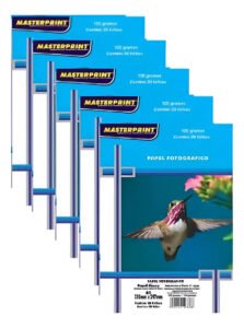 100 Folhas Papel Foto Glossy 120g A4 Brilho Prova D’agua Branco