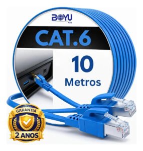 Cabo De Rede Cat6 10 Metros 10m Ethernet Lan Giga Rj45 Crimpado Boyu Cell