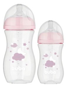 Mamadeira Bebê Controle De Fluxo Buba C/ 2 Unidades +2 Meses Cor Rosa Anti Gases