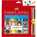 Lápis De Cor Personalizado Com Nome Faber Castel 24 Cores Marcação 24 Cores E 3 Caras E Cores