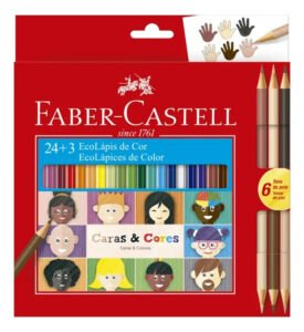 Lápis De Cor Personalizado Com Nome Faber Castel 24 Cores Marcação 24 Cores E 3 Caras E Cores