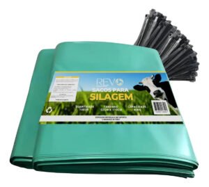 Kit 100 Sacos Silagem 52×110 200 Micras + 100 Abraçadeiras Cor Verde
