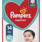 Fraldas Pampers Supersec XG em kit de 14 x 14 unidades