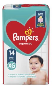 Fraldas Pampers Supersec XG em kit de 14 x 14 unidades