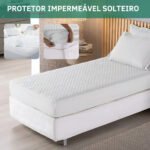 Protetor De Colchão Impermeável Solteiro Matelado Resistente A Líquidos Antiácaro Antialérgico Branco