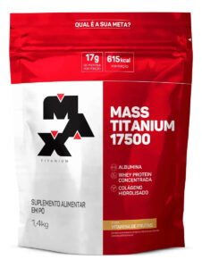Hipercalórico 1,4kg Mass Titanium Max Titanium Sabor Vitamina de Frutas Energia e Ganho Muscular