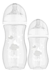 Mamadeira Bebê Controle De Fluxo Buba C/ 2 Unidades +2 Meses Cor Branco Anti Gases