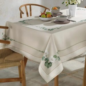Toalha Mesa Retangular 6 Lugares 1,4m x 2,1m Dohler Limpa Fácil Renova Cor Botanica