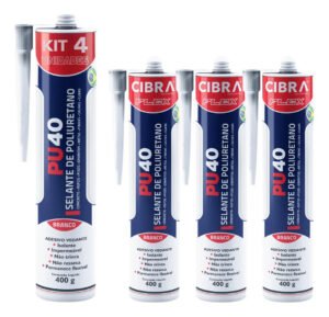 4 Cibra Flex Pu 40 Branco 400g Adesivo Selante Poliuretano