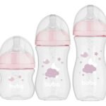 Kit Mamadeiras Buba Anticolica Easy Flow 120/270/330ml 3un Cor Rosa Nuvem