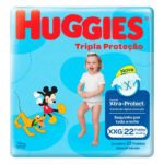 Fraldas Huggies Rápida absorção XGG em kit de 22 x 22 unidades