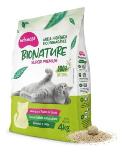 Areia De Mandioca Para Gatos Biodegradável Wisecat 4kg Bionature