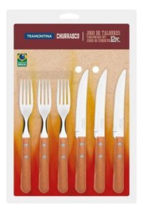Jogo De Talheres Tramontina Churrasco Aço Inox 12 Peças