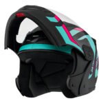 Capacete Robocop Escamoteável Fechado Mixs Gladiator Delta S Cor Azul Rosa Fosco Tamanho do capacete 56