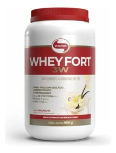 Whey Protein Fort 3w 900g Vitafor Sabor Baunilha