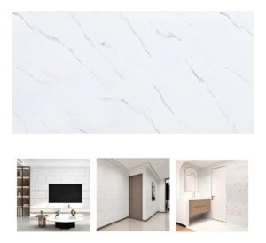 Kit 10 Placa Adesiva Mármore Auto Colante 30×60 Cm 3d Cor Branco Vinílica Marca Hibo
