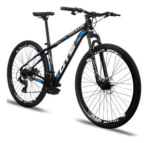 Bicicleta Aro 29 Gts Pro M5 Track 21 Marchas Câmbio Indexado Cor Preto E Azul Tamanho Do Quadro 15