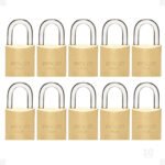 Cadeado Pado 20mm Latão De Armário Bicicleta Malas 10 Peças Cor Dourado
