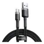 Cabo Rápido Usb Para Tipo- C Baseus Cafule Nylon 3a 1 Metro Cor Preto