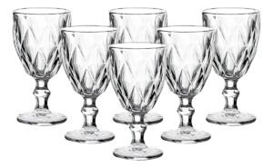 Jogo De Taças De Vidro Diamante Com 6 Peças De 340 Ml Linha Premium