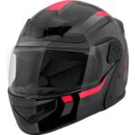 Capacete Robocop Escamoteável Fechado Mixs Gladiator Delta S Cor Cinza/vermelho brilhante Tamanho do capacete 62