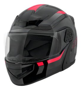 Capacete Robocop Escamoteável Fechado Mixs Gladiator Delta S Cor Cinza/vermelho brilhante Tamanho do capacete 62