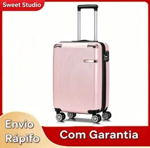 Mala de Viagem de Bordo ABS Sweet Studio com Rodas Duplas 360° para Cabine – Rosa