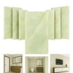 Kit 20 Placas Adesiva Mármore 3d Auto Colante Parede 60×30 Cor Verde Lumier Marca Hibo