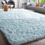 Tapete 2,00×1,50 Peludo Felpudo Sala E Quarto Cores Cor Azul-celeste Desenho Do Tecido Pelo Alto