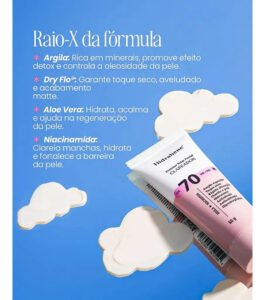 Hidrabene Protetor facial Solar FPS 70 Toque Seco Antissinais Clareia a pele 50g