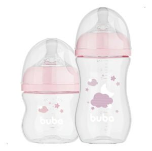 Kit Mamadeira Anticólica Buba 120ml E 270ml Easy Flow Nunvem Cor Rosa