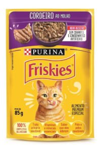 Ração Úmida PURINA FRISKIES para Gatos Adultos Cordeiro ao molho 85g – com 15 unidades
