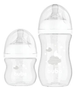 Kit 2 Mamadeiras Buba Easy Flow Anticólica 270 E 120 Ml Cor Nuvem Branca Nuvem
