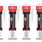 4 Cibra Flex Pu 40 Preto 400g Adesivo Selante Poliuretano