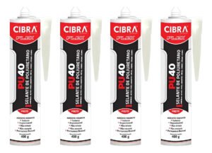 4 Cibra Flex Pu 40 Preto 400g Adesivo Selante Poliuretano