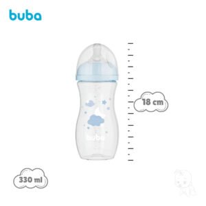 Mamadeira Easy Flow 330ml Elefante Nuvem Azul Bebê Buba Anim Nuvem Azul Animais