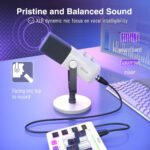Microfone Dinâmico Fifine AMPLIGAME AM8W XLR USB-C Cardioide Branco