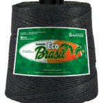 Barbante Eco Brasil 6 Fios Preto 1Kg para Crochê e Tricô