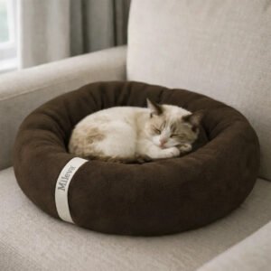 Cama De Gato Caminha Nuvem Ninho Pet Soft Redonda 50x50cm Cor Tabaco