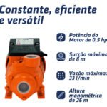 Bomba D´água Periférica 1/2 Hp Bp500 Intech Machine Cor Laranja Frequência 60 Hz