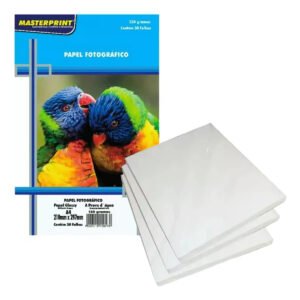 Papel Fotográfico 150g Glossy Masterprint A4 50 Folhas Cor Branco