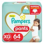 Fralda Pampers Premium Care Pants XG, 64 Unidades
